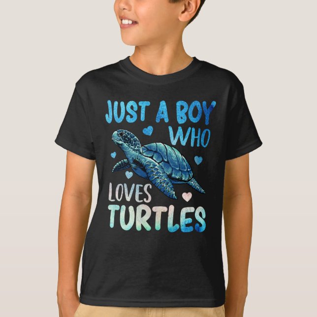 Camiseta Cuta acuarela de mar sólo un niño que ama a las to (Anverso)