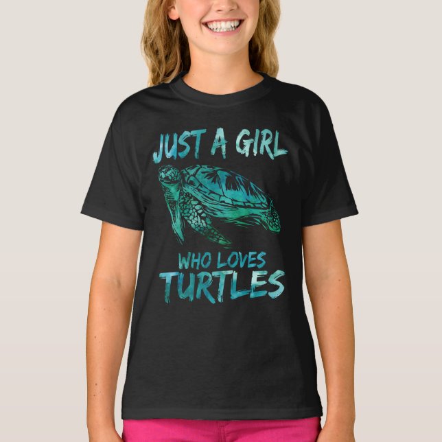 Camiseta Cuta acuarela marina, sólo un Chica que ama a las  (Anverso)