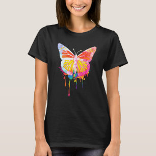 Camiseta Cuta acuarela Mujeres Monarca Mariposa Colorante