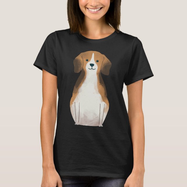 Camiseta Cuta acuarela Perro Beagle Art (Anverso)