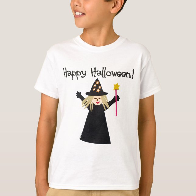 Camiseta Cuta Bruja Feliz Halloween (Anverso)