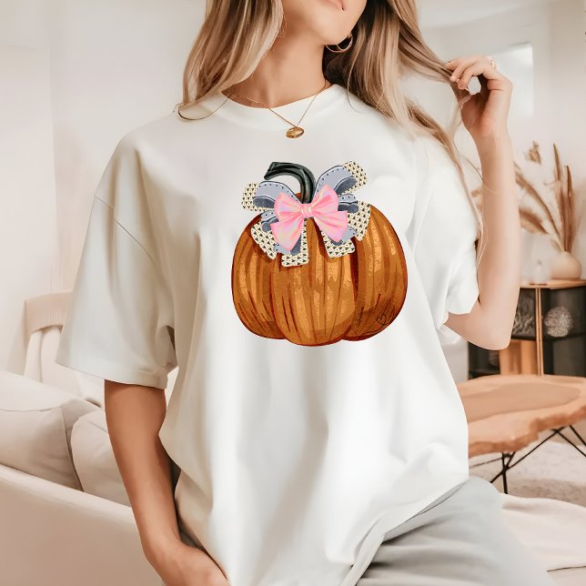 Camiseta Cuta calabaza moderna Halloween mujeres estilo sen (Pumpkin Halloween Shirt)