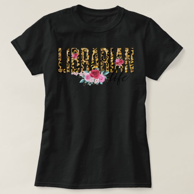 Camiseta Cuta de impresión de leopardo de flores de vida bi (Diseño del anverso)