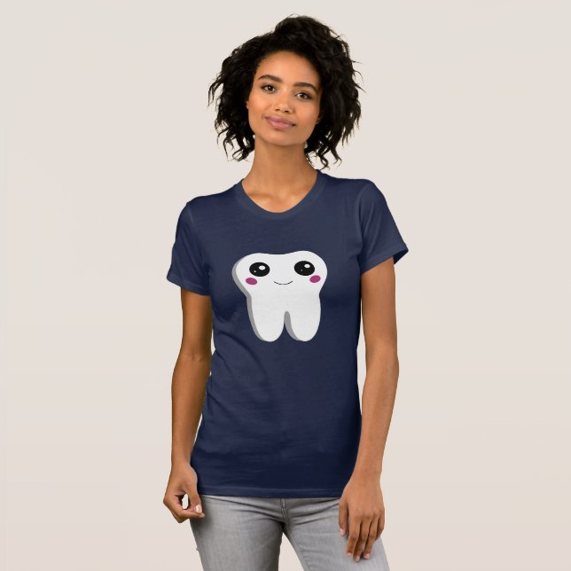 Camiseta Cuta dental dental dental sonriente feliz (Anverso completo)