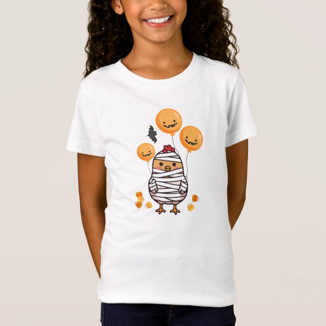 Camiseta Cuta Halloween Mummy Chick (Anverso)