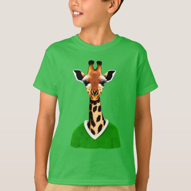 Camiseta Cuta jirafa con un té de dulce verde (Anverso)