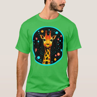 Camiseta Cuta jirafa en el espacio exterior divertidos zool