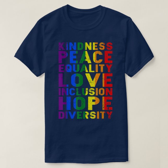 Camiseta Cuta Lgbt Gay Kindness Paz Amor Igualdad Humano R (Diseño del anverso)