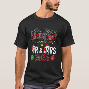 Camiseta Cuta Nuestra Primera Navidad Como El Sr. Mrs. 2024