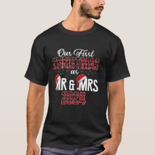 Camiseta Cuta Nuestra Primera Navidad Como El Sr. Mrs. 2024