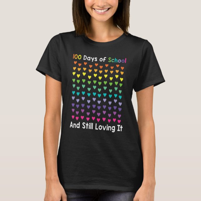 Camiseta Cute 100 Days of school and still loving it Hearts (Anverso)
