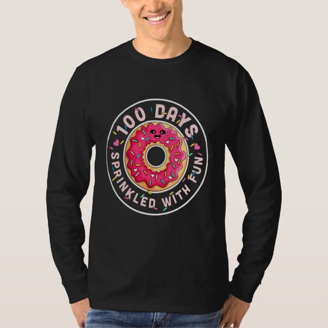 Camiseta Cute 100 Days Sprinkled With Fun Donut 100th Day K (Anverso)