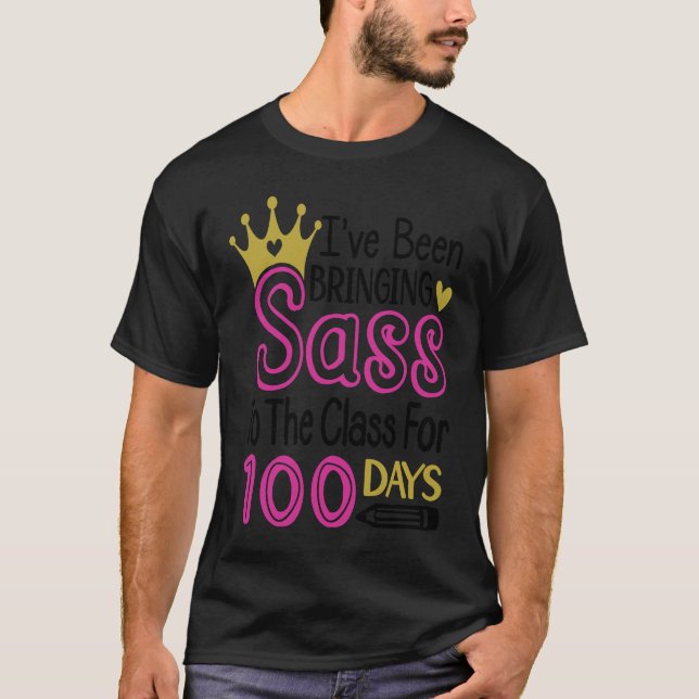 Camiseta Cute 100th Day Bringing Sass to the Class 100 Days (Anverso)