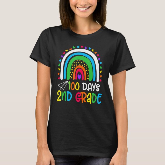 Camiseta Cute 100th Day Of School 100 Days Smarter 2nd Grad (Anverso)