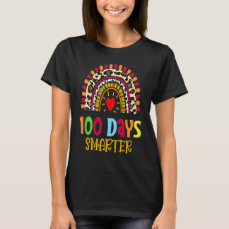 Camiseta Cute 100th Day of School 100 Days Smarter Rainbow 