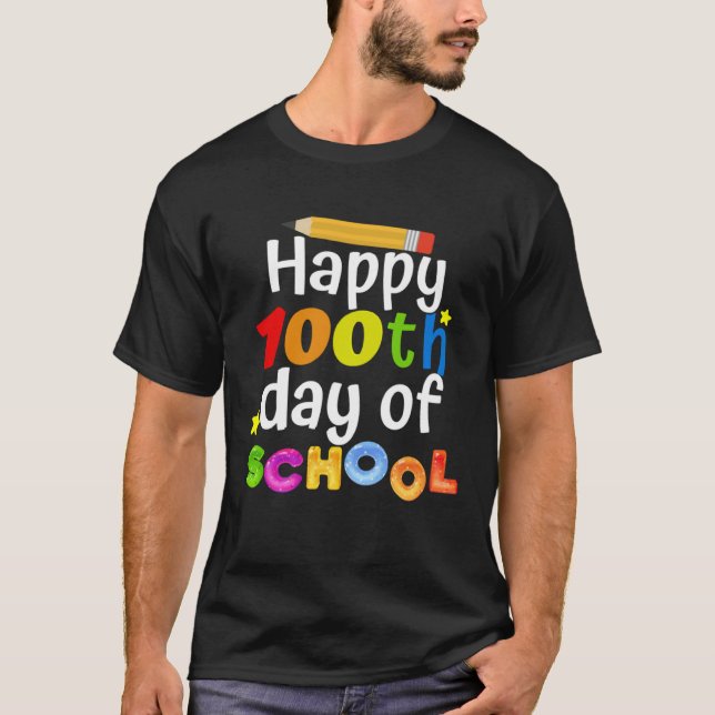 Camiseta Cute 100th Day Of School for Teachers And Kids Hap (Anverso)