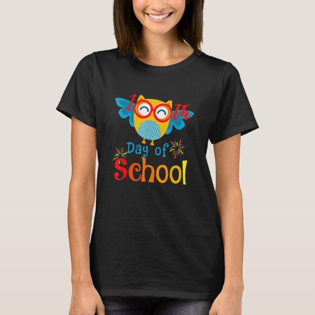 Camiseta Cute 100th Day of School Owl Lover 100 days Teache (Anverso)