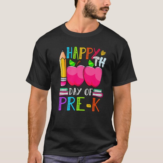 Camiseta Cute 100th day of School Teacher Kid Happy 100 day (Anverso)