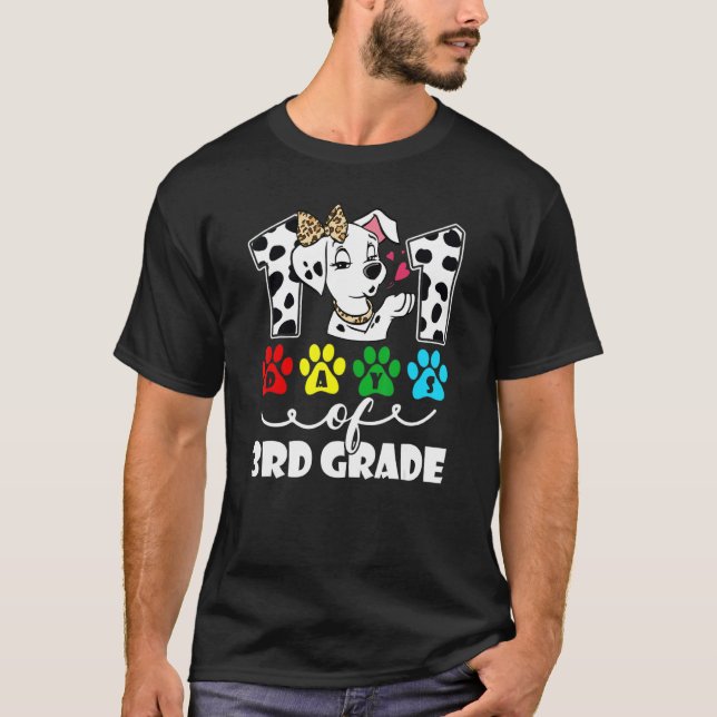 Camiseta Cute 101 Days School Dog Lover 3rd Grade 100 Days  (Anverso)