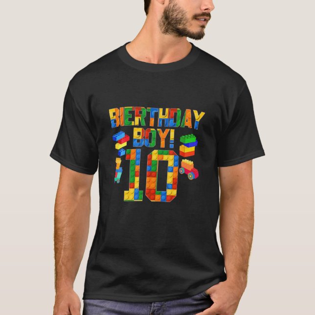 Camiseta Cute 10.º Regalo De Cumpleaños Edificio De Bloques (Anverso)