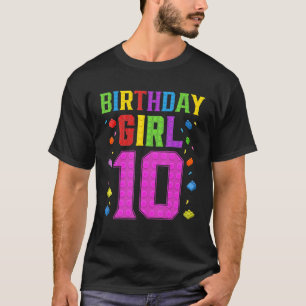 Camiseta Cute 10 cumpleaños edificio de bloques de 10 años