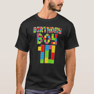 Camiseta Cute 10th Birthday 10 Years Old Block Building Boy