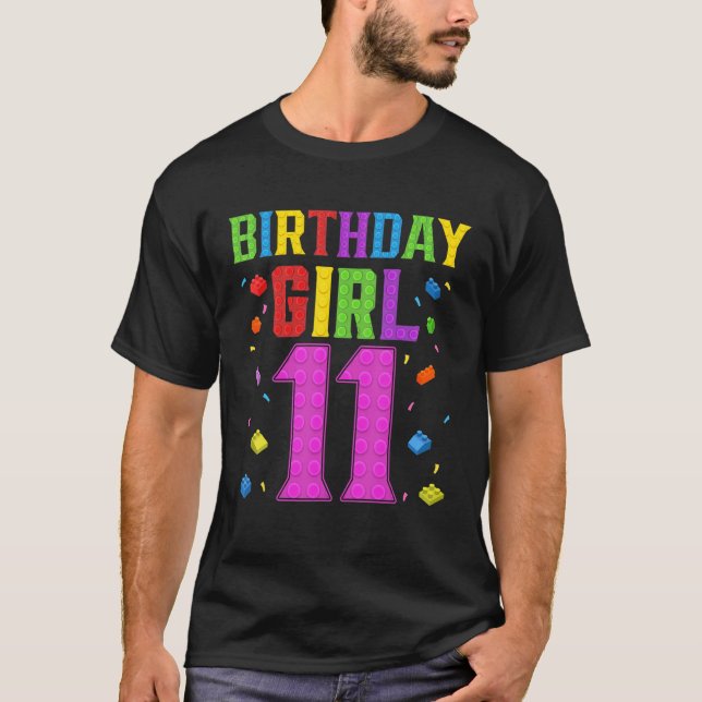 Camiseta Cute 11º cumpleaños Edificio Bloque G de 11 años (Anverso)