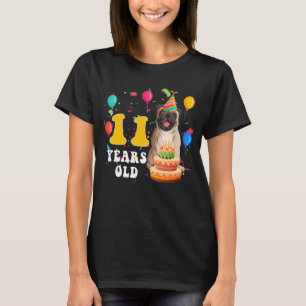 Camiseta Cute 11 años de edad Perro Pug 11th Birthday Party