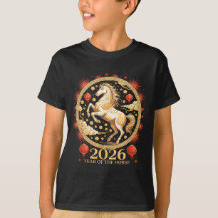 Camiseta Cute 2026 Año del Caballo Chica Zodiaco Lunar Amul