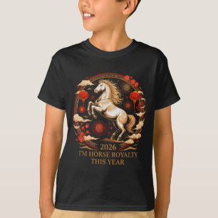 Camiseta Cute 2026 Caballo Realeza Zodiaco Señora Fortuna E