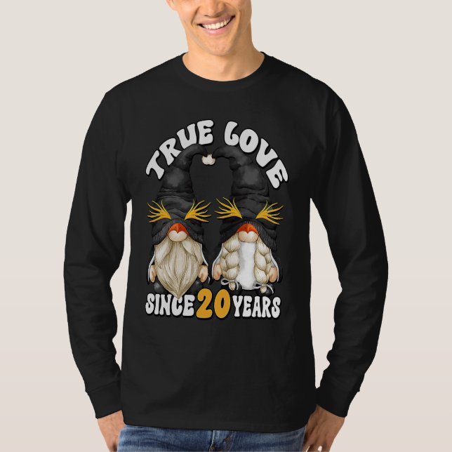 Camiseta Cute 20th Wedding Anniversary Gnomes For Penguin M (Anverso)