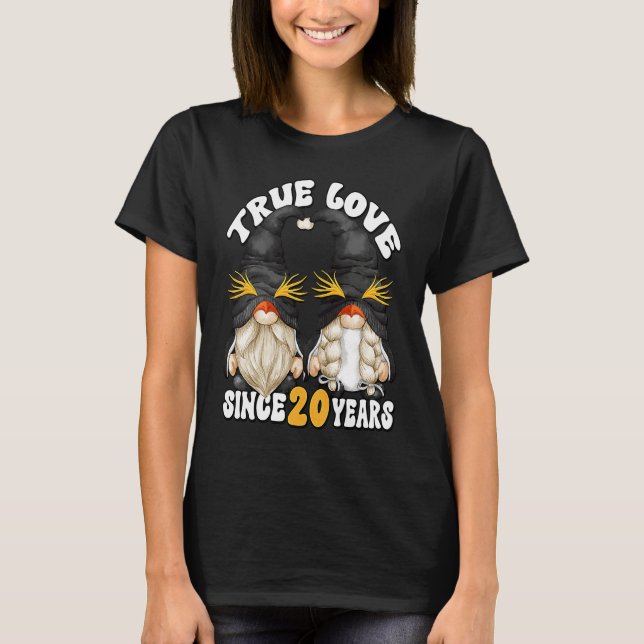 Camiseta Cute 20th Wedding Anniversary Gnomes For Penguin M (Anverso)