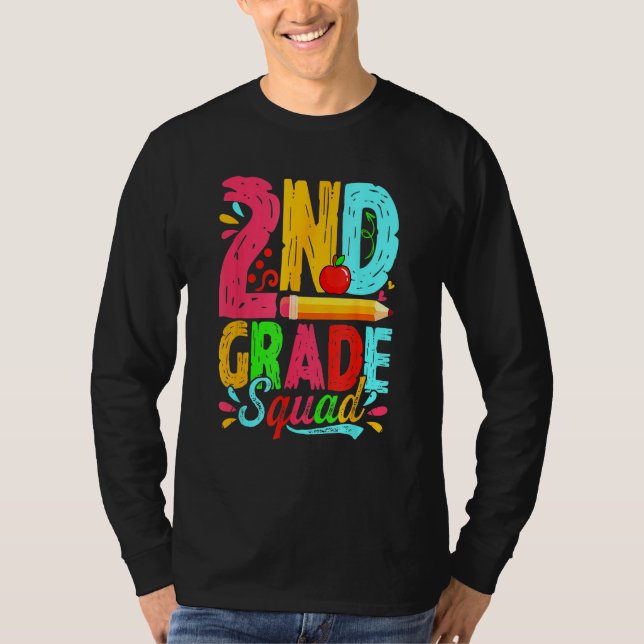 Camiseta Cute 2nd Grade Squad Back To School First Day Of S (Anverso)