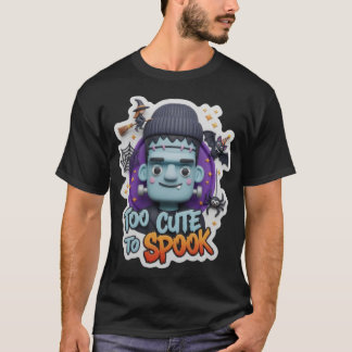 Camiseta Cute 3D Frankenstein with witch bat spider for fun