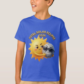 Camiseta Cute 3D Sun and Moon Hug Total Solar Eclipse 2026
