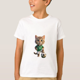 Camiseta Cute 3D Tabby Cat Soccer Player Number 10