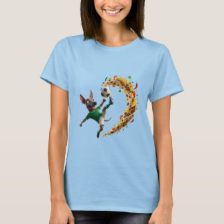 Camiseta Cute 3D Xolo Dog Soccer Player Flying Taco Kick