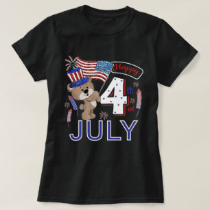 Camiseta Cute 4 de julio Teddy Bear