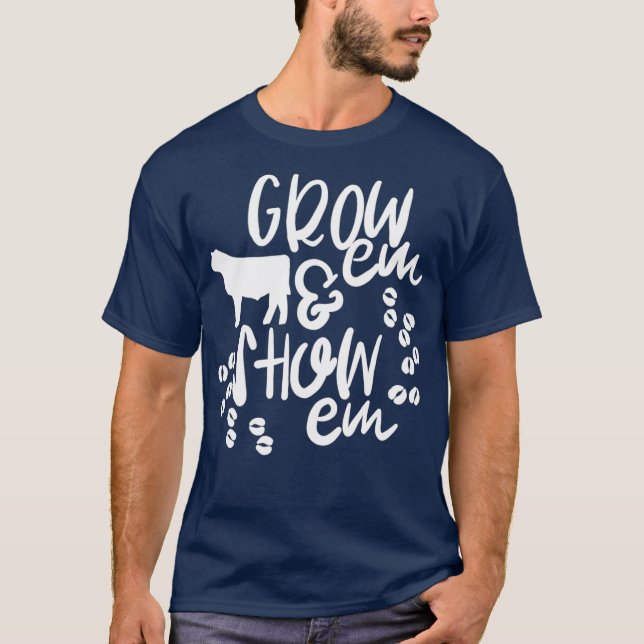 Camiseta Cute 4H Crecer FFA em Mostrar animales de ganado (Anverso)