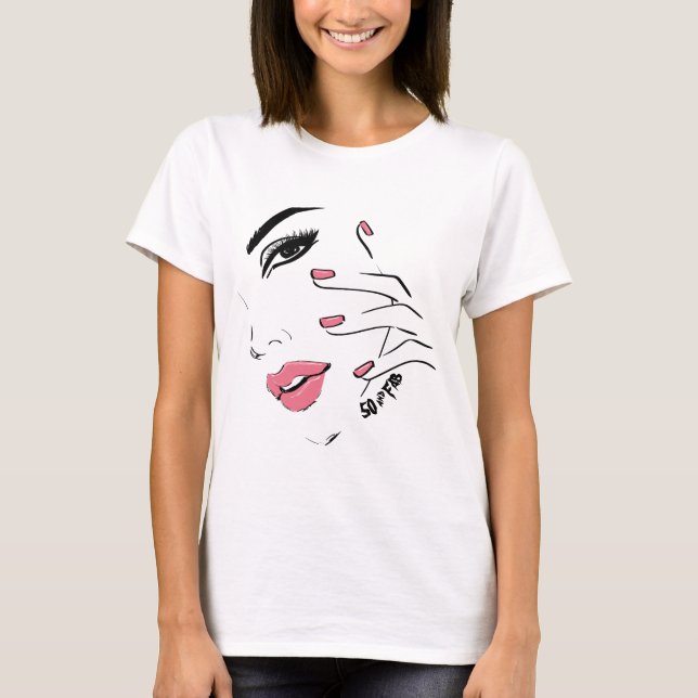 Camiseta Cute 50 y fabulosa mujer de moda (Anverso)