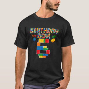 Camiseta Cute 6 cumpleaños 6 años de edad niños de construc