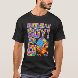 Camiseta Cute 6th Birthday 6 Years Old Block Building Boys