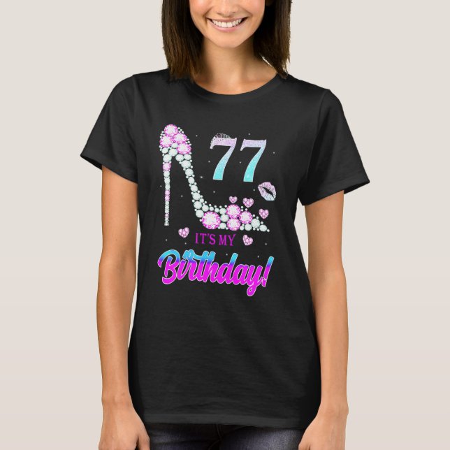 Camiseta Cute 77 Years Old It's My 77th Birthday Party (Anverso)