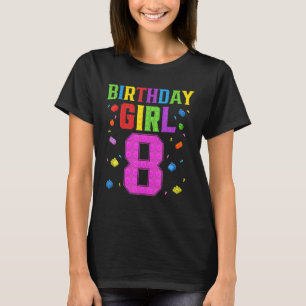 Camiseta Cute 8 cumpleaños Chica de edificio de bloques de