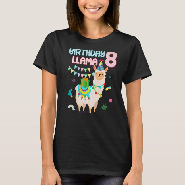 Camiseta Cute 8 cumpleaños Llama 8 años de antigüedad Alpac (Anverso)
