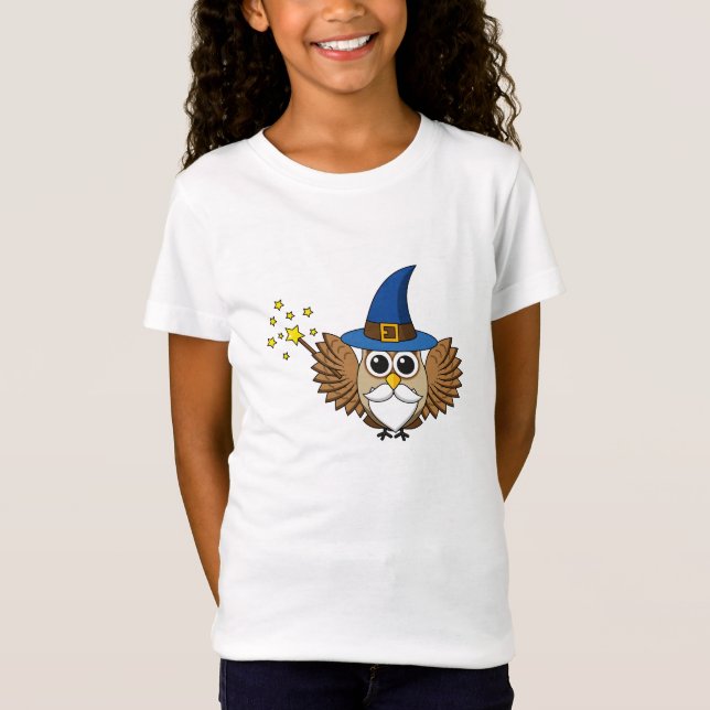 Camiseta Cute a Merlin el Personalizado Lechuza Mago (Anverso)