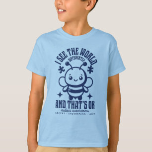 Camiseta Cute Abeja Autism Awareness April Wear Blue