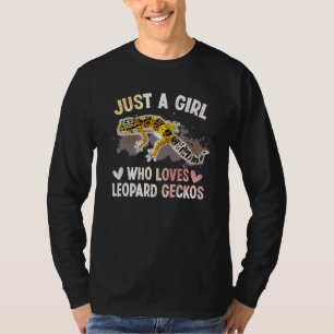 Camiseta Cute Acuarela Lizard Sólo Un Chica Que Ama Leopa