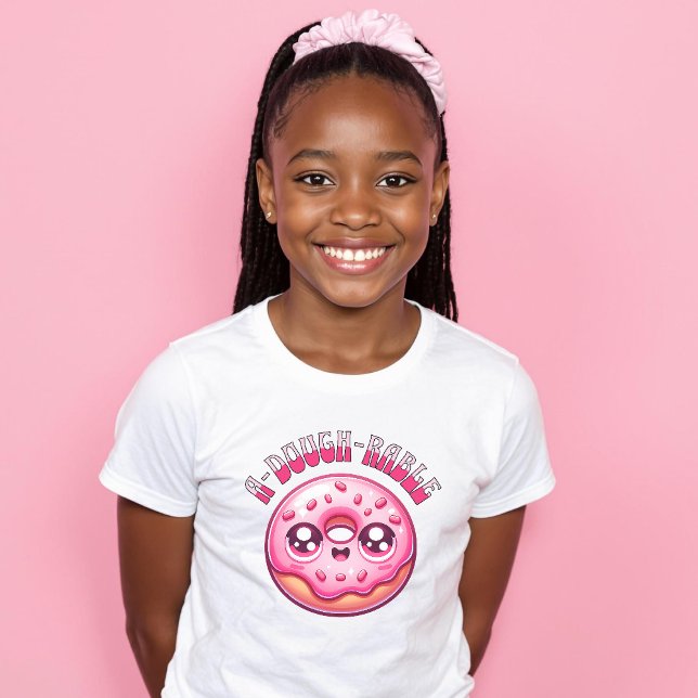 Camiseta Cute Adorable Donut Rosado Rociar A-Dough Rable (Cute Adorable Pink Donut Sprinkles A-Dough-Rable T-Shirt.)