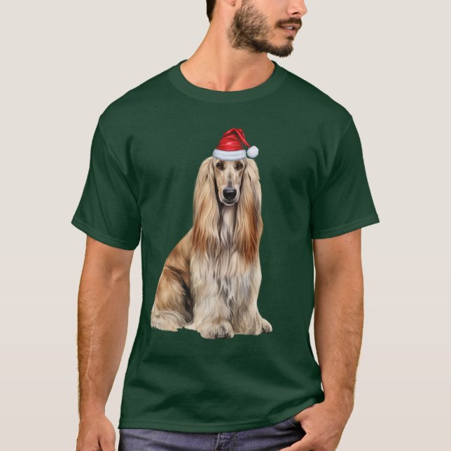 Camiseta Cute Afghan Hound Dog Lover Funny Christmas (Anverso)